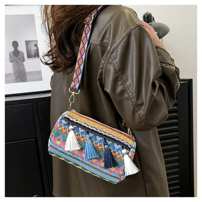 MODA STÍLIO NACIONAL CHINESE ESPALHA AMBIGADA CARTELHA DE ALMOFASCO BOLSA CROSSBODY BOLSA de ombro estriada BOLSA DE MUJERES