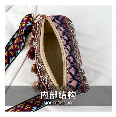 MODA STÍLIO NACIONAL CHINESE ESPALHA AMBIGADA CARTELHA DE ALMOFASCO BOLSA CROSSBODY BOLSA de ombro estriada BOLSA DE MUJERES