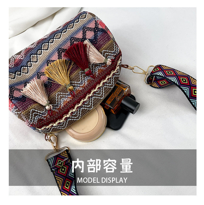 MODA STÍLIO NACIONAL CHINESE ESPALHA AMBIGADA CARTELHA DE ALMOFASCO BOLSA CROSSBODY BOLSA de ombro estriada BOLSA DE MUJERES