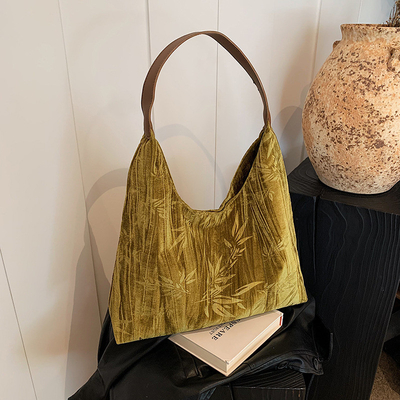 Novo estilo chinês de grande capacidade saco de axila tendência nova moda medieval saco de ombro feminino menoridade viajante Tote saco