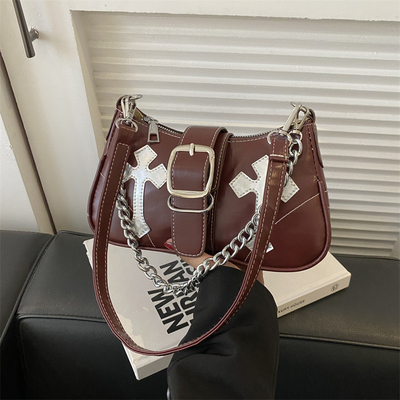 Bolsa de baixo de braço de alta qualidade nova moda de outono e inverno para mulheres moda de nicho tudo retro cadeia de passageiros ombro e costas