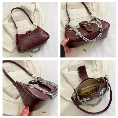 Bolsa de baixo de braço de alta qualidade nova moda de outono e inverno para mulheres moda de nicho tudo retro cadeia de passageiros ombro e costas