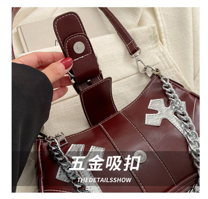 Bolsa de baixo de braço de alta qualidade nova moda de outono e inverno para mulheres moda de nicho tudo retro cadeia de passageiros ombro e costas
