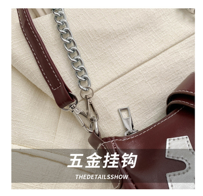 Bolsa de baixo de braço de alta qualidade nova moda de outono e inverno para mulheres moda de nicho tudo retro cadeia de passageiros ombro e costas