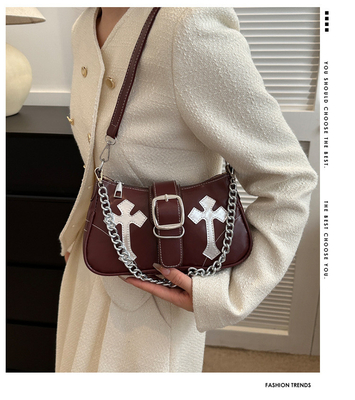 Bolsa de baixo de braço de alta qualidade nova moda de outono e inverno para mulheres moda de nicho tudo retro cadeia de passageiros ombro e costas