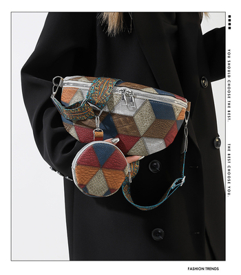 Outono e Inverno RETRO BOLSA CROSSBODY BOLSA FEMENAL BOLSA DE MODA BÓSICO CROSSBODY BOLSA NOVO NICHE DESIGN TELÉFONO MÓVIL FAN RETRO