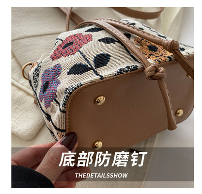 NOVO VENTO NACIONAL CHINESE MANCHILHA BUCKET BAGA SIMPLE moda tendência verão NOVO STYLE LINEN de alta qualidade SENSE SINGLE OLHO