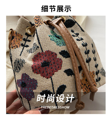 NOVO VENTO NACIONAL CHINESE MANCHILHA BUCKET BAGA SIMPLE moda tendência verão NOVO STYLE LINEN de alta qualidade SENSE SINGLE OLHO