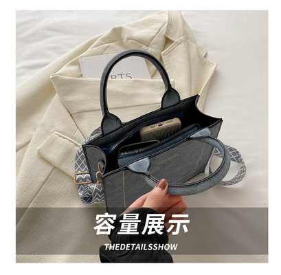 VINTAGE CHIC TEXTURED LETTER TOTE BAG BAGA DE MUJERES 2024 NOVA GRANDE Capacidade BAGA DE MANO DE MODA