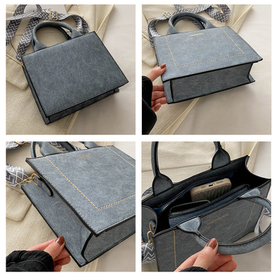 VINTAGE CHIC TEXTURED LETTER TOTE BAG BAGA DE MUJERES 2024 NOVA GRANDE Capacidade BAGA DE MANO DE MODA