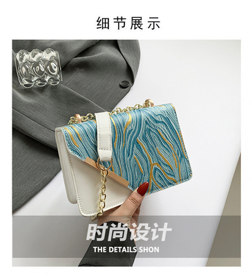 Saco feminino de moda nova saco pequeno quadrado nicho de atacado simples retro quicksand tudo um único ombro crossbody cha