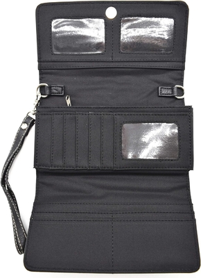 Punk GOTHIC ROCK METALLIC SCALLE Dia dos Mortos FLOWER SUGAR SCALLE couro bolsa de mão de mulher bolsa de ombro bolsa de carteira