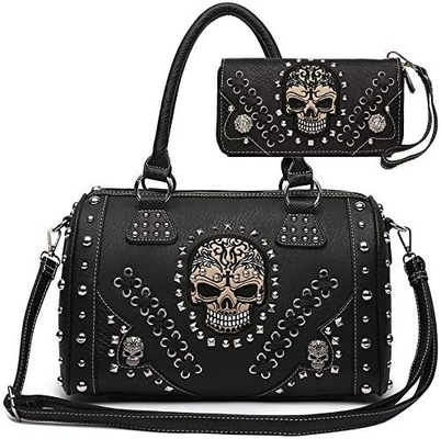 Dia dos Mortos do Cráneo do Açúcar Bolsa de Arte Punk Faixa Removível Saco Feminino Bolsa de Mão Ombro Bolsa Carteira