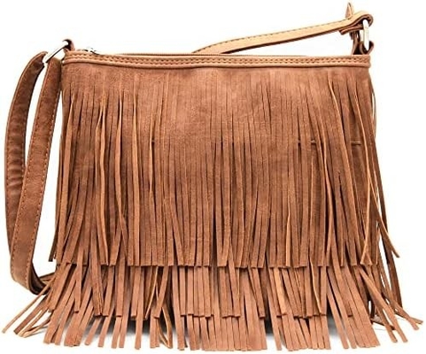 Moda western cowgirl estilo de couro franja crossbody bolsas de mão mulheres bolsa país todos os dias bolsa de ombro