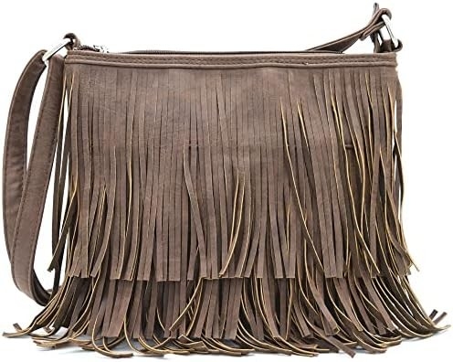 Moda western cowgirl estilo de couro franja crossbody bolsas de mão mulheres bolsa país todos os dias bolsa de ombro
