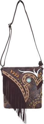 Moda western cowgirl estilo de couro franja crossbody bolsas de mão mulheres bolsa país todos os dias bolsa de ombro