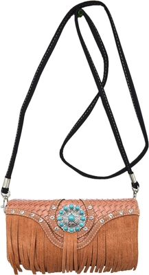 Fresas em estilo ocidental Conchos GEM RHINESTONE STUDED PURPLE COUNTRY LADER PURSE bolsa de mão MUJERES bolsa de ombro carteira