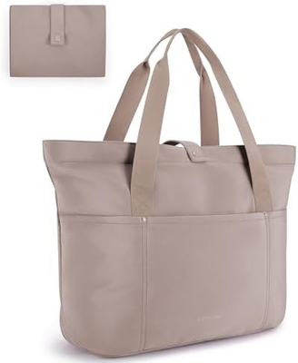 Saco de Tote para Mulheres, Saco de Tote dobrável com fecho Saco de ombro grande Saco de mão superior para viagens, trabalho