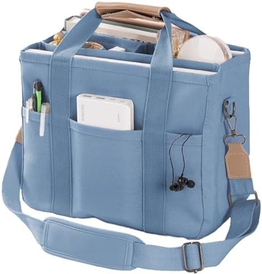 Saco de Tote de lona com bolsos múltiplos Saco de Tote Crossbody para mulheres Saco de mão de ombro moderno Tudo Saco de Tote com Compart