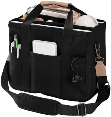 Saco de Tote de lona com bolsos múltiplos Saco de Tote Crossbody para mulheres Saco de mão de ombro moderno Tudo Saco de Tote com Compart
