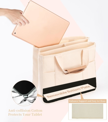 Saco de Tote de lona com bolsos múltiplos Saco de Tote Crossbody para mulheres Saco de mão de ombro moderno Tudo Saco de Tote com Compart