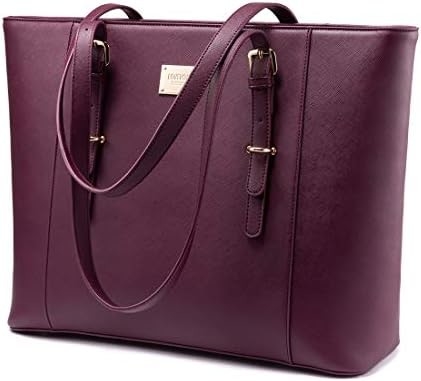 Lovevook laptop bag para mulheres, bolsa de computador de couro estruturado, carteira de trabalho profissional, escolha de professores/advogados,