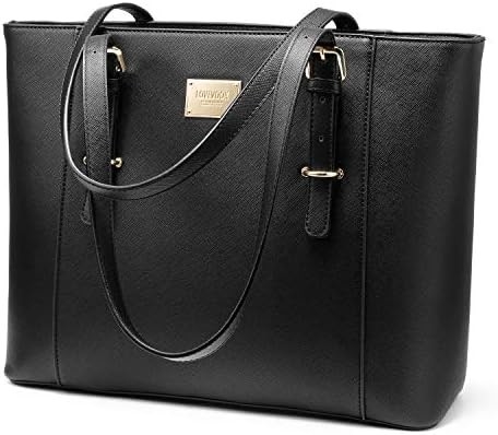 Lovevook laptop bag para mulheres, bolsa de computador de couro estruturado, carteira de trabalho profissional, escolha de professores/advogados,
