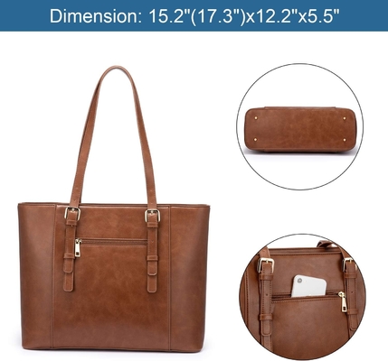 Lovevook laptop bag para mulheres, bolsa de computador de couro estruturado, carteira de trabalho profissional, escolha de professores/advogados,