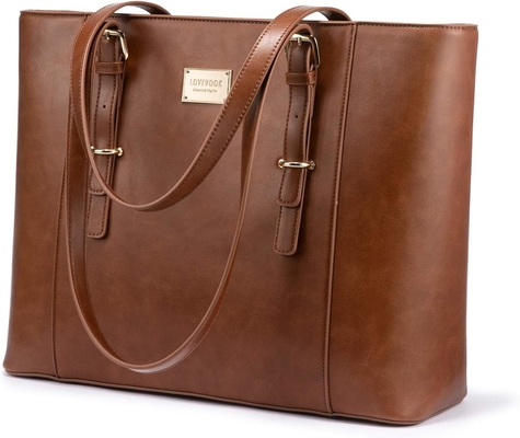 Lovevook laptop bag para mulheres, bolsa de computador de couro estruturado, carteira de trabalho profissional, escolha de professores/advogados,