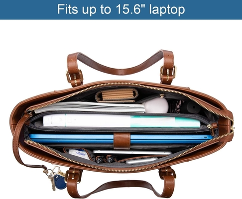 Lovevook laptop bag para mulheres, bolsa de computador de couro estruturado, carteira de trabalho profissional, escolha de professores/advogados,