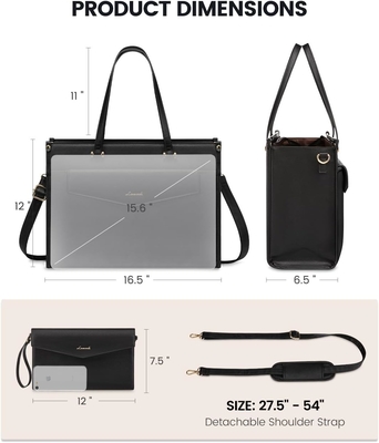 Lovevook Saco de Laptop para Mulheres, 15,6 polegadas Laptop Tote Saco 2-em-1 Saco de Trabalho Profissional Bolsa de Negócios com Embreagem