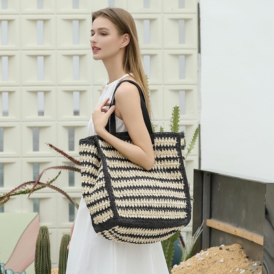 HERALD GRANDE BOLSA de palha feita à mão TOTE BOLSA DE MANUAL PARA MUJERES, VERÃO PRAIAJAS TECAÇÃO BOLSA DE OLHO TECADA CHIC Bolsas de viagem