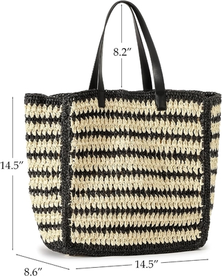 HERALD GRANDE BOLSA de palha feita à mão TOTE BOLSA DE MANUAL PARA MUJERES, VERÃO PRAIAJAS TECAÇÃO BOLSA DE OLHO TECADA CHIC Bolsas de viagem
