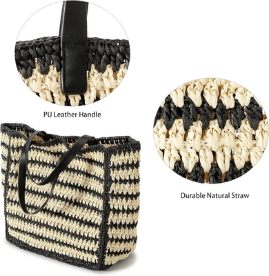 HERALD GRANDE BOLSA de palha feita à mão TOTE BOLSA DE MANUAL PARA MUJERES, VERÃO PRAIAJAS TECAÇÃO BOLSA DE OLHO TECADA CHIC Bolsas de viagem