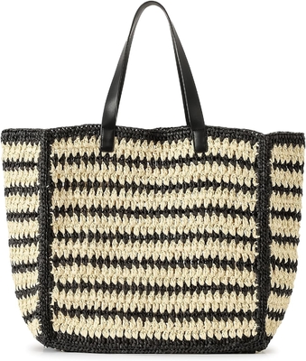 HERALD GRANDE BOLSA de palha feita à mão TOTE BOLSA DE MANUAL PARA MUJERES, VERÃO PRAIAJAS TECAÇÃO BOLSA DE OLHO TECADA CHIC Bolsas de viagem