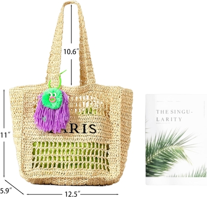 Herald Straw Mesh Beach Tote Bag para Mulheres, Largo Verão Leve Pessoa Pessoa Pessoa Pessoa Pessoa Pessoa Pessoa