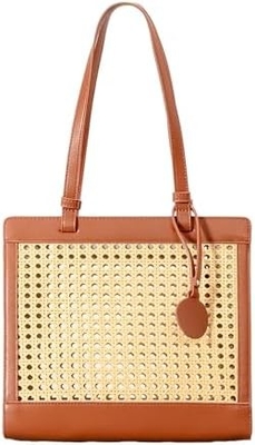 Saco de praia de palha para mulheres de verão de tecido RATTAN TOTE SACO de palha bolsas de palha e bolsas de mão para férias com pingente