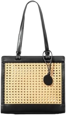 Saco de praia de palha para mulheres de verão de tecido RATTAN TOTE SACO de palha bolsas de palha e bolsas de mão para férias com pingente