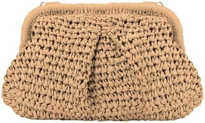PISCHE CHIC RAFFIA MUJERES PALHA DUMPLING CLUTCH Férias estilizadas de verão crossbody saco RATTAN bolsa