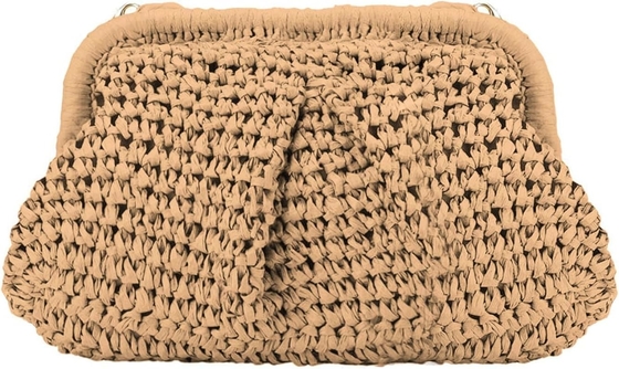 PISCHE CHIC RAFFIA MUJERES PALHA DUMPLING CLUTCH Férias estilizadas de verão crossbody saco RATTAN bolsa