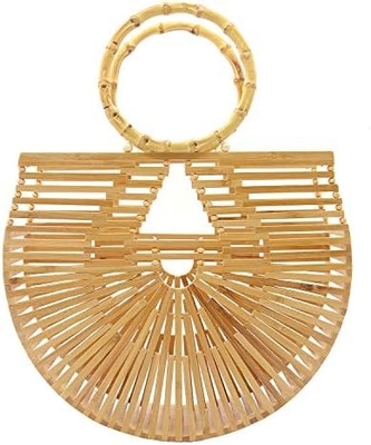 Miuco Mulheres Bolsas de Bambú Bolsas artesanais Tote Bag