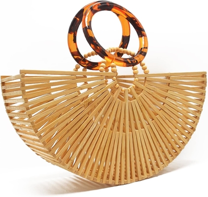 Miuco Mulheres Bolsas de Bambú Bolsas artesanais Tote Bag