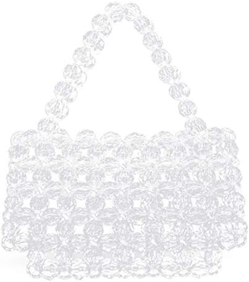 Miuco Mulheres Bolsa de contas Bolsas transparentes de acrílico feitas à mão