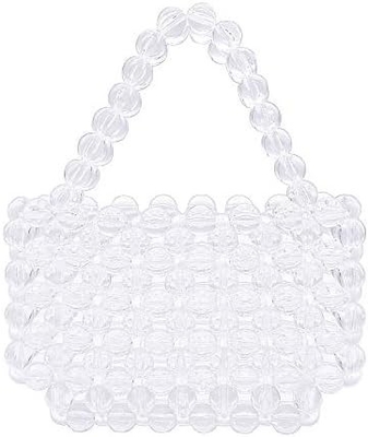 Miuco Mulheres Bolsa de contas Bolsas transparentes de acrílico feitas à mão