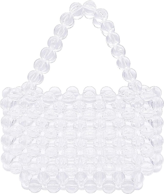 Miuco Mulheres Bolsa de contas Bolsas transparentes de acrílico feitas à mão
