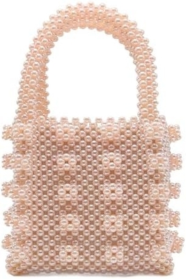MIUCO MUJERES BOLSAS DE MANOS DE PERAS TECIDAS de cristal de pérola