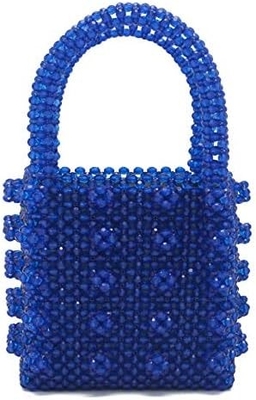 MIUCO MUJERES BOLSAS DE MANOS DE PERAS TECIDAS de cristal de pérola