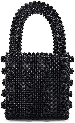 MIUCO MUJERES BOLSAS DE MANOS DE PERAS TECIDAS de cristal de pérola