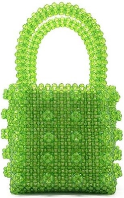 MIUCO MUJERES BOLSAS DE MANOS DE PERAS TECIDAS de cristal de pérola