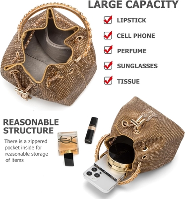 Bolsa de cristal Bling Bolsa de cristal para mulheres Bolsa de mão com embreagem brilhante Bolsa de crossbody para festa de casamento à noite